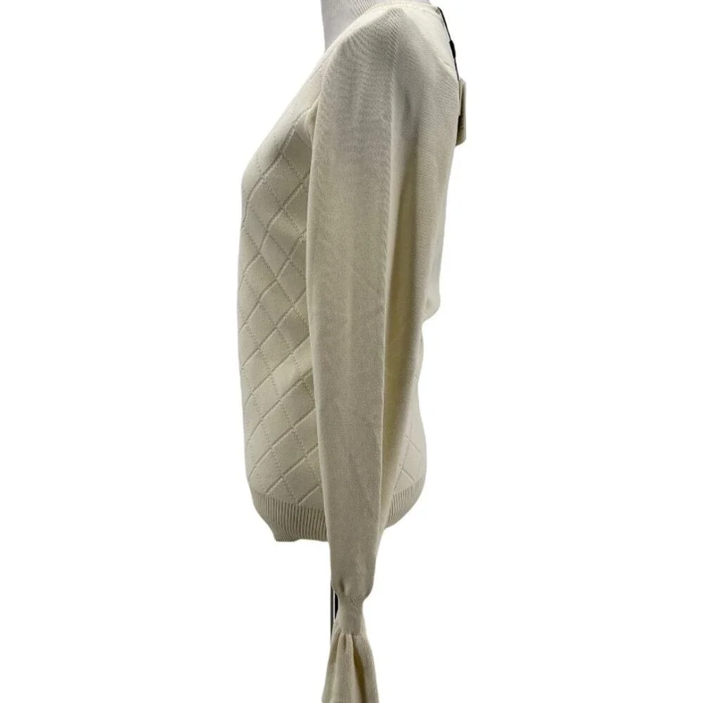 Opening Ceremony Women's Ecru Diamond Patterned Knit Sweater Size XS NEW